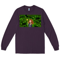 Plum wizard girl and cat Long Sleeve Tee - TumblerDesignByShophia