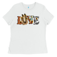 White love horse sunflower Ladies Tee - RanaPortraitStore