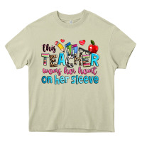 Mossy this teacher wears her her on her sleeve Heavy Core Tee - NancyCooperArtShop