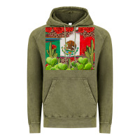 Vintage Olive Mexican Flag Vintage Hoodie - texasbilliewilder