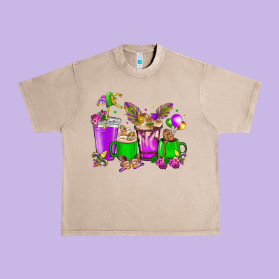 Mardi Gras Coffee Cups Urban Heavy Tee Designed By Nancycooperartshop