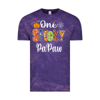 Cloud Purple grandpa family halloween matching shirts, one spooky papaw t shirt Vintage Tee - maiPhamDesign
