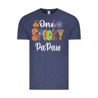 Vintage Denim grandpa family halloween matching shirts, one spooky papaw t shirt Vintage Tee - maiPhamDesign