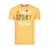 Vintage Mustard grandpa family halloween matching shirts, one spooky papaw t shirt Vintage Tee - maiPhamDesign