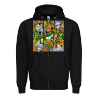 Black St. Patricks Chicken With Cupcake Leopard Zipper Hoodie - FaDigitalArtStudio
