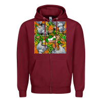 Burgundy St. Patricks Chicken With Cupcake Leopard Zipper Hoodie - FaDigitalArtStudio