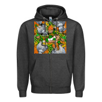 Charcoal Heather St. Patricks Chicken With Cupcake Leopard Zipper Hoodie - FaDigitalArtStudio