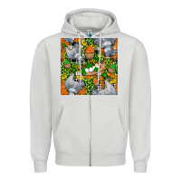 Dove Grey St. Patricks Chicken With Cupcake Leopard Zipper Hoodie - FaDigitalArtStudio