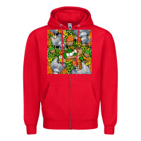 Red St. Patricks Chicken With Cupcake Leopard Zipper Hoodie - FaDigitalArtStudio