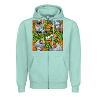 Seafoam St. Patricks Chicken With Cupcake Leopard Zipper Hoodie - FaDigitalArtStudio