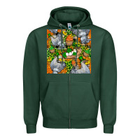 Sports Green St. Patricks Chicken With Cupcake Leopard Zipper Hoodie - FaDigitalArtStudio