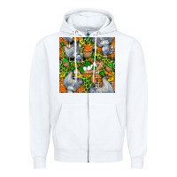 White St. Patricks Chicken With Cupcake Leopard Zipper Hoodie - FaDigitalArtStudio