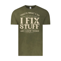 Vintage Olive that's what i do i fix stuff and i know things funny saying t shirt Vintage Tee - maiPhamDesign