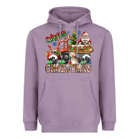 Lavender Merry Christmas  tractor Heavyweight Hoodie - CowhideDigitalArt