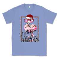 Colony Blue Merry Flock Christmas Flamingo Christmas Classic Tee - Bettercallsaul