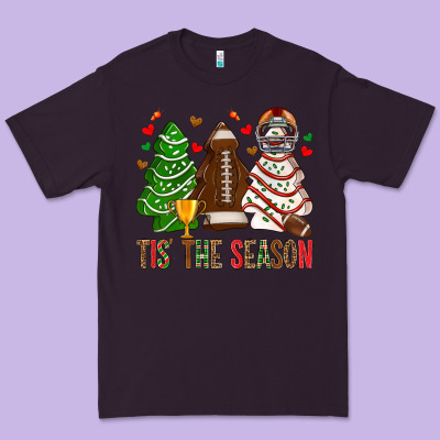 Tis' The Season American Football Christmas Cakes Bbs Premium Tee Designed By Bundleandbundleshop