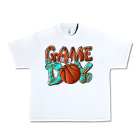 White Game day leopard basketball Urban Heavy Tee - NancyCooperArtShop