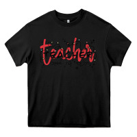 Black christmas teacher Heavy Core Tee - MaliasSmallBusiness