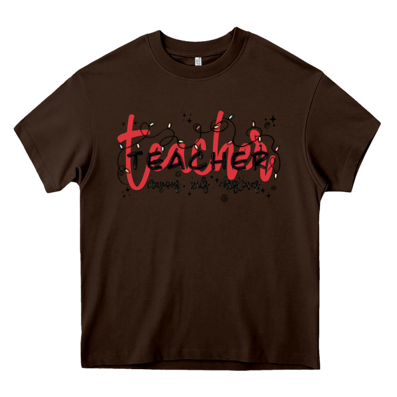 Christmas Teacher Heavy Core Tee by MaliasSmallBusiness | Teevron
