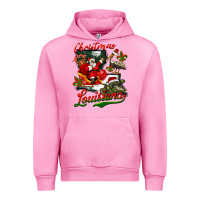 Fuchsia Pink louisiana christmas with  afro santa Urban Hoodie - BarkalooDesign