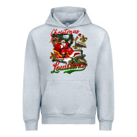 Heather Grey louisiana christmas with  afro santa Urban Hoodie - BarkalooDesign