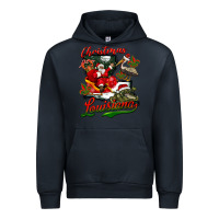 Navy louisiana christmas with  afro santa Urban Hoodie - BarkalooDesign