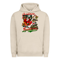 Pigment French Oak louisiana christmas with  afro santa Urban Hoodie - BarkalooDesign