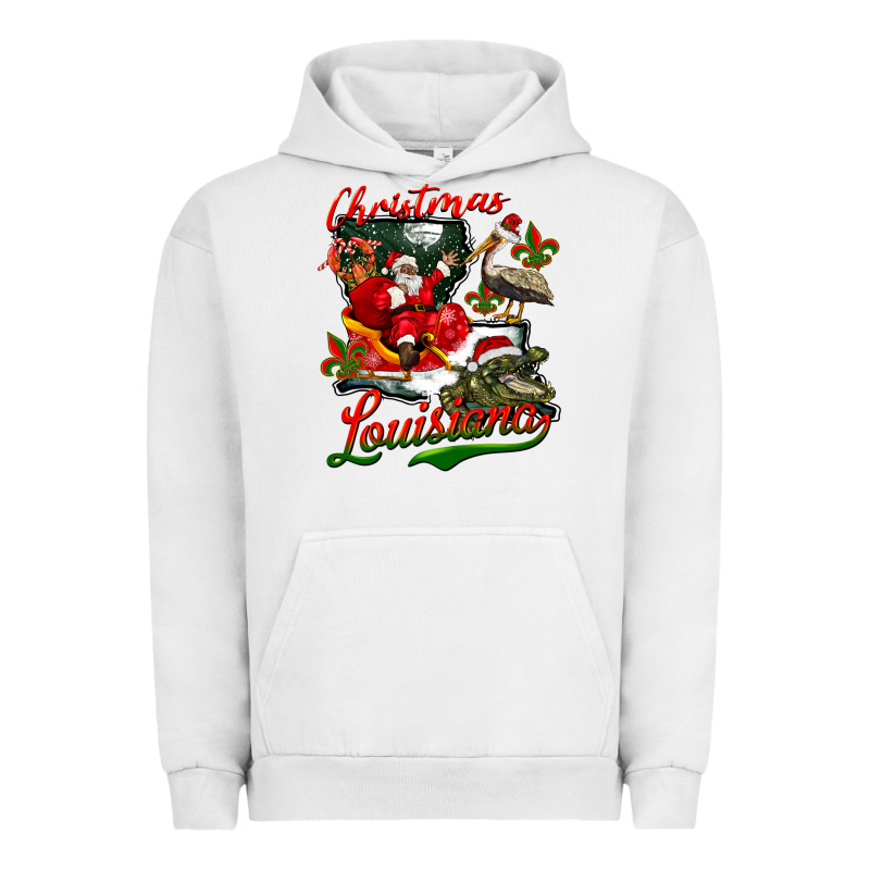 Louisiana Christmas With  Afro Santa Urban Hoodie by BarkalooDesign | Teevron