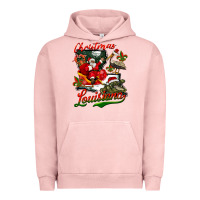 Pigment Salmon louisiana christmas with  afro santa Urban Hoodie - BarkalooDesign