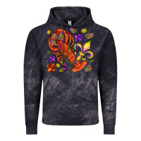 Cloud Black Crawfish and fleur de lis Vintage Hoodie - NancyCooperArtShop
