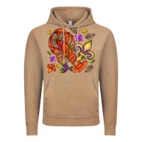Vintage Coffee Crawfish and fleur de lis Vintage Hoodie - NancyCooperArtShop