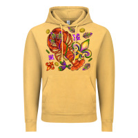 Vintage Mustard Crawfish and fleur de lis Vintage Hoodie - NancyCooperArtShop