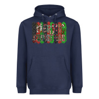 Navy Merry Christmas Heavyweight Hoodie - CowhideDigitalArt