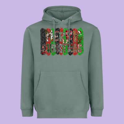 Merry Christmas Heavyweight Hoodie Designed By Cowhidedigitalart