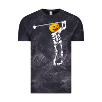 Cloud Black Golf Skeleton Pumpkin Halloween Shirt Vintage Tee - maiPhamDesign