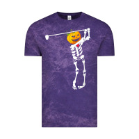 Cloud Purple Golf Skeleton Pumpkin Halloween Shirt Vintage Tee - maiPhamDesign