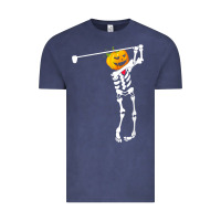 Vintage Denim Golf Skeleton Pumpkin Halloween Shirt Vintage Tee - maiPhamDesign