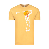 Vintage Mustard Golf Skeleton Pumpkin Halloween Shirt Vintage Tee - maiPhamDesign