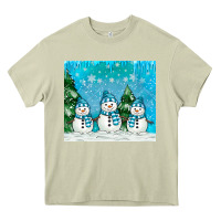 Mossy snowman Heavy Core Tee - MaliasSmallBusiness