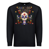 Black dia de los muertos Premium Sweatshirt - CowhideDigitalArt