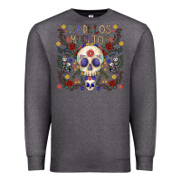 Charcoal Heather dia de los muertos Premium Sweatshirt - CowhideDigitalArt