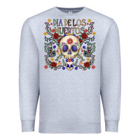 Heather Grey dia de los muertos Premium Sweatshirt - CowhideDigitalArt