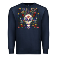 Navy dia de los muertos Premium Sweatshirt - CowhideDigitalArt
