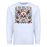 White dia de los muertos Premium Sweatshirt - CowhideDigitalArt