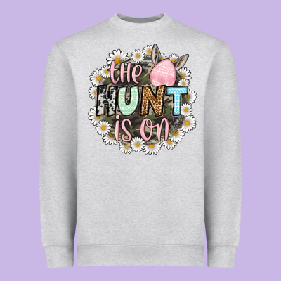 Easter Day The Hunt Is On Heavyweight Sweatshirt Designed By Oliviacreatesart