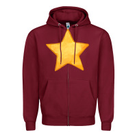 Burgundy yellow star Zipper Hoodie - FaDigitalArtStudio