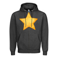Charcoal Heather yellow star Zipper Hoodie - FaDigitalArtStudio