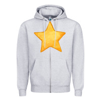 Heather Grey yellow star Zipper Hoodie - FaDigitalArtStudio