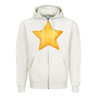 Oatmeal Heather yellow star Zipper Hoodie - FaDigitalArtStudio