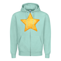 Seafoam yellow star Zipper Hoodie - FaDigitalArtStudio